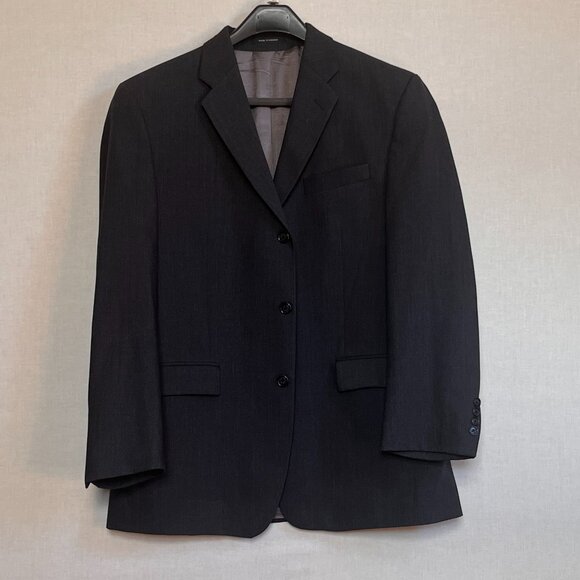 Vintage Calvin Klein 100% Wool Gray 42R Lined Sports Coat Jacket